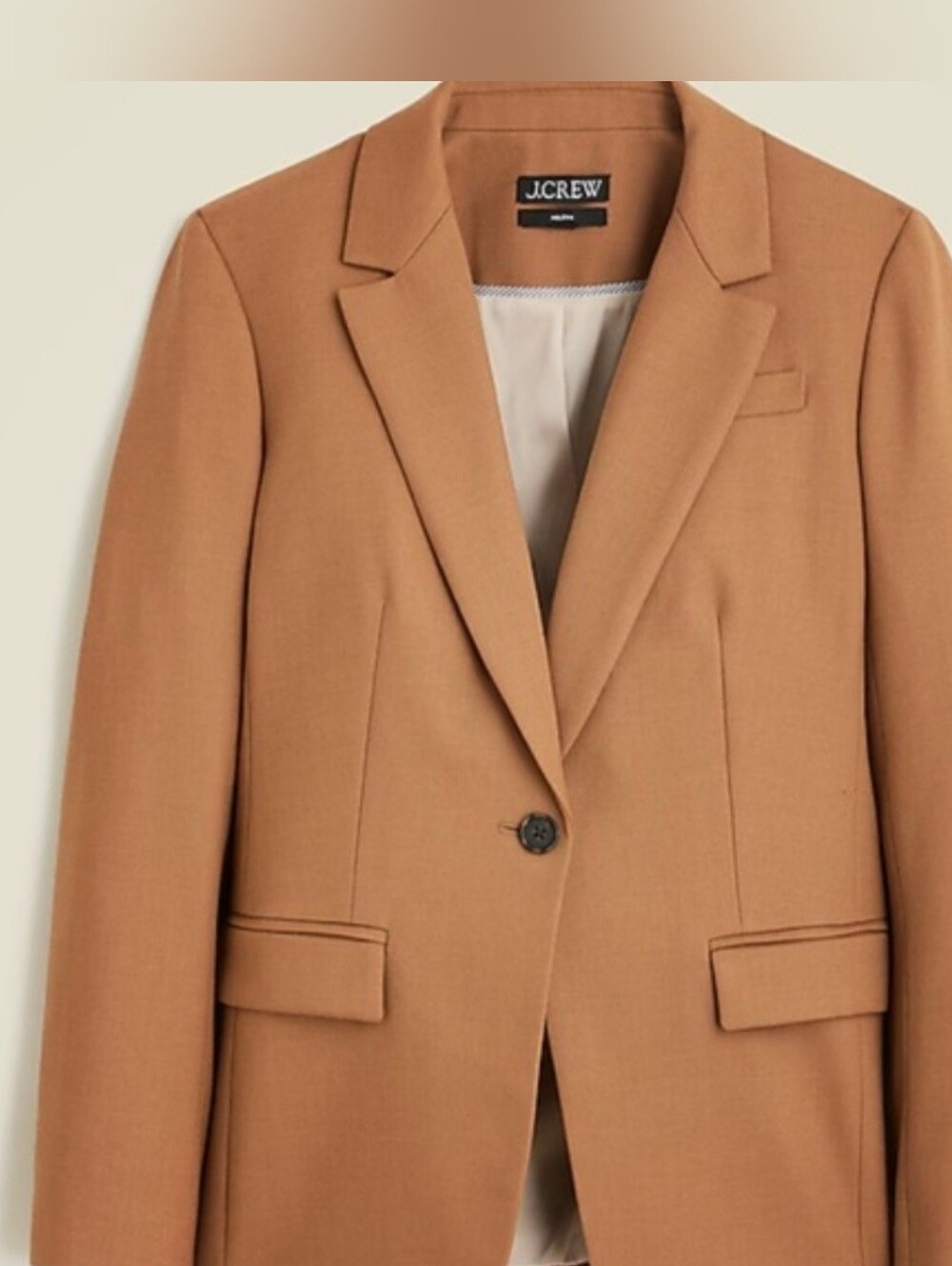 NWT J.CREW Helena Flannel Blazer Camel 14